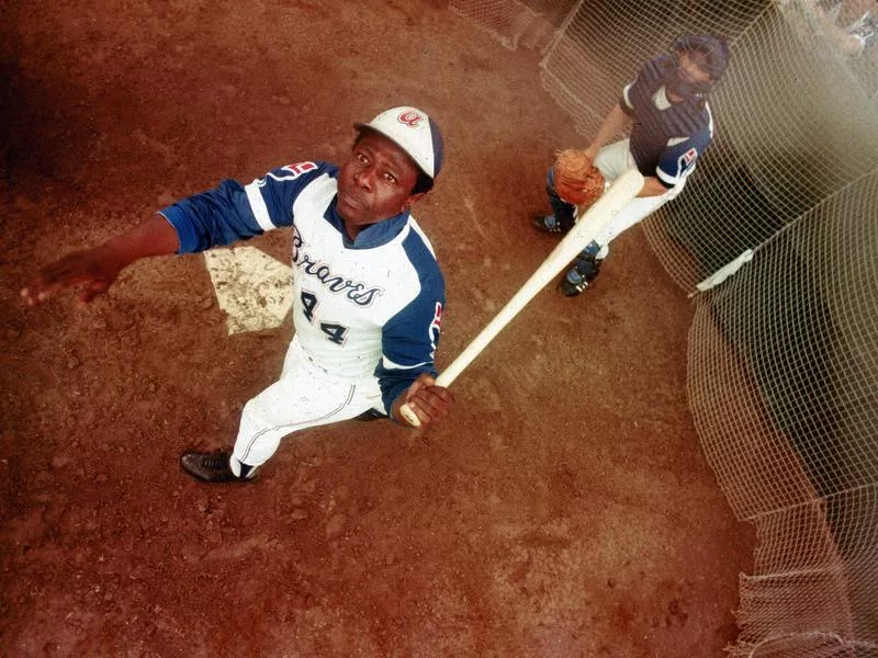 Hank Aaron with 1974 Atlanta Braves