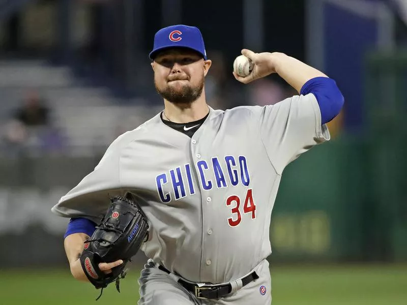 Chicago Cubs starting pitcher Jon Lester