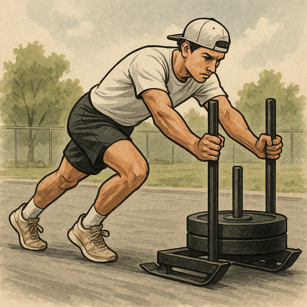 Sled work for leg power without the post-throw soreness