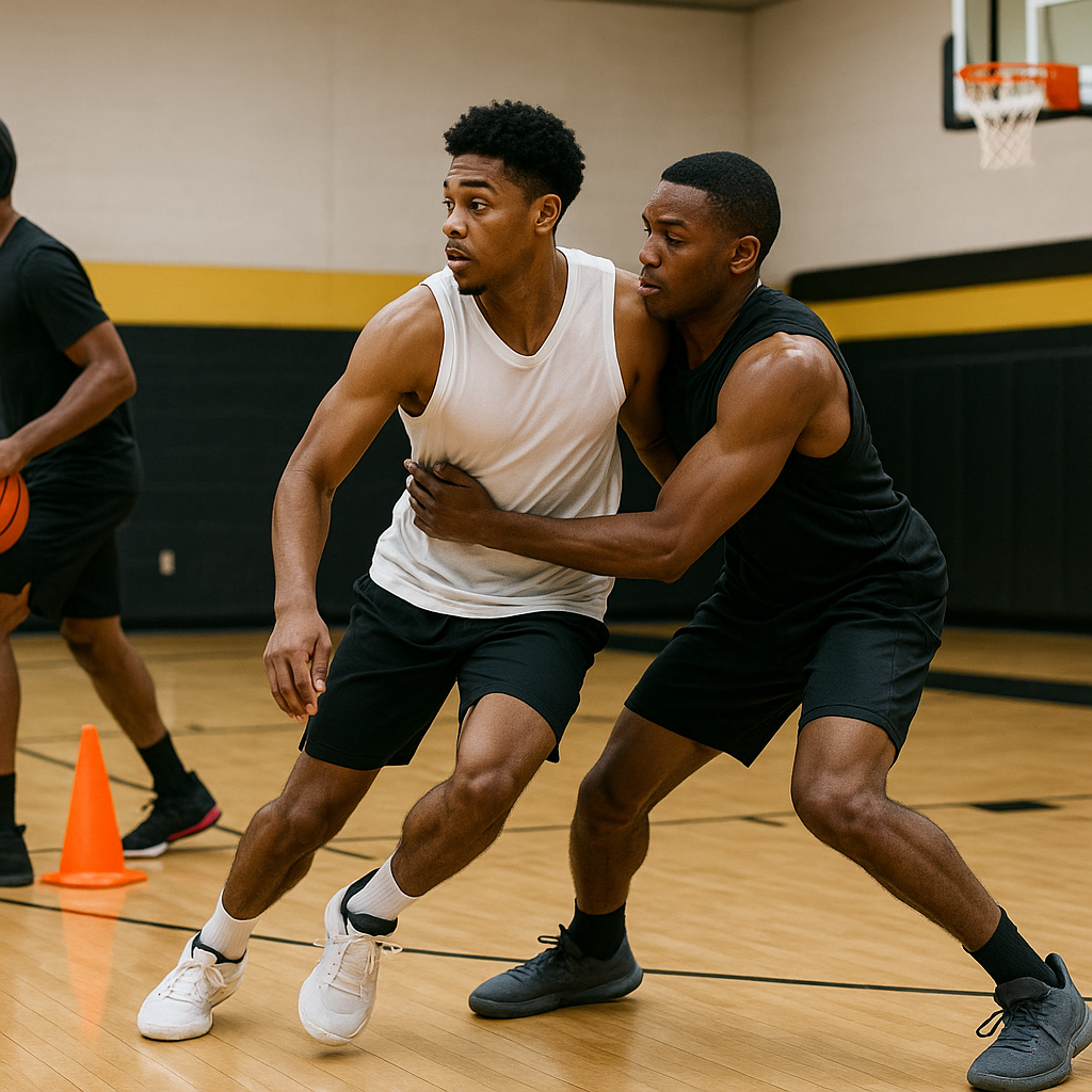 Teach the 2-guard to win the catch with pace, not speed
